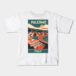 A Vintage Travel Art of Palermo - Italy Kids T-Shirt